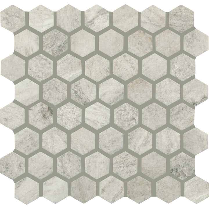 STAINMASTER Quartzite Sepia 10-in x 12-in Matte Ceramic Marble look Hexagon Mosaic Floor and Wall Tile product image
