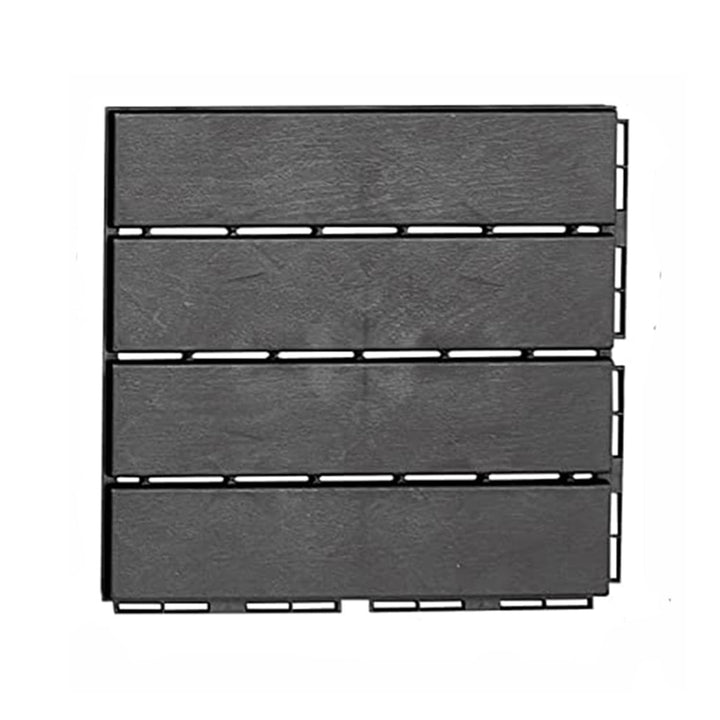 Bybafun 12-in x 12-in 9-Pack Gray Prefinished PVC Deck Tile