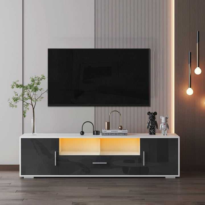 Yiekholo Modern/Contemporary Black Tv Cabinet (Accommodates TVs up to 55-in)