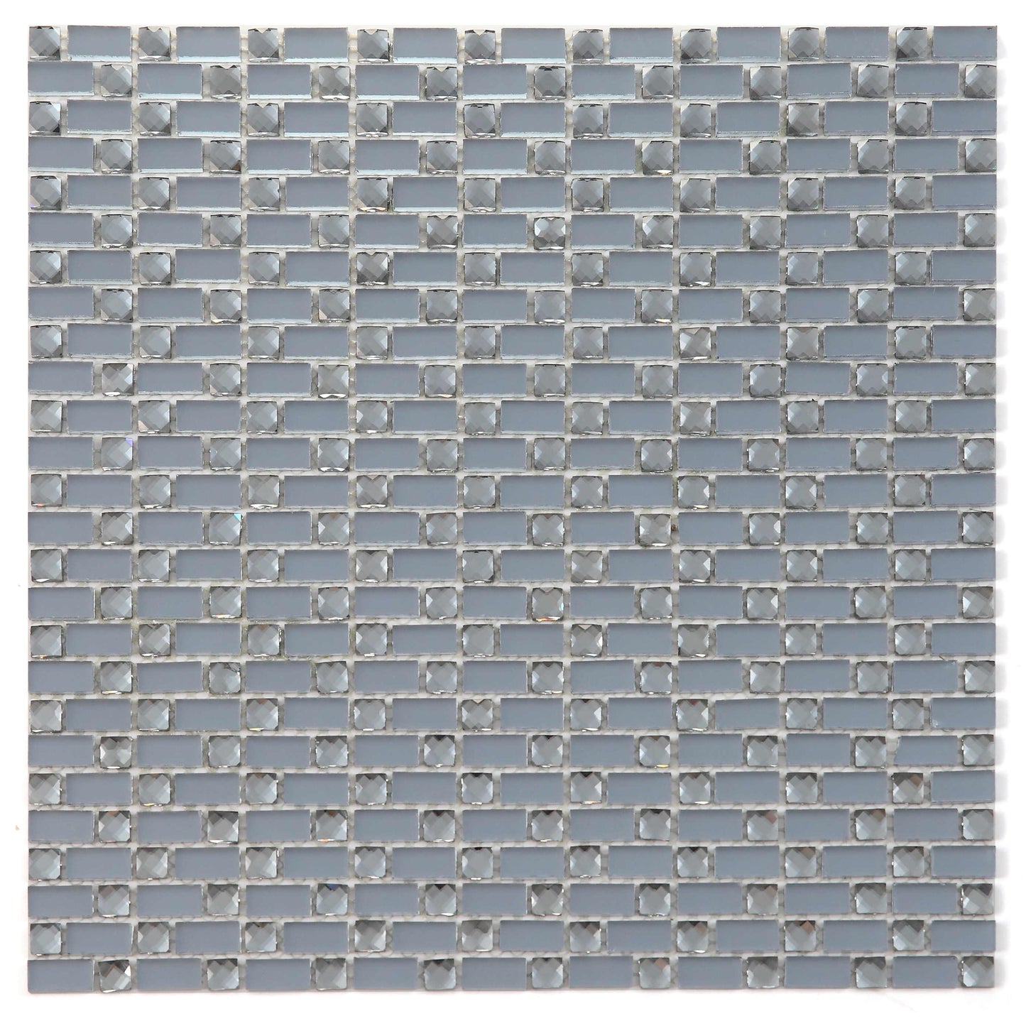 Abolos Artistic Jewels Blue Diamond/Frosted 12-in x 12-in Multi-finish Glass Diamond Mosaic Wall Tile product image