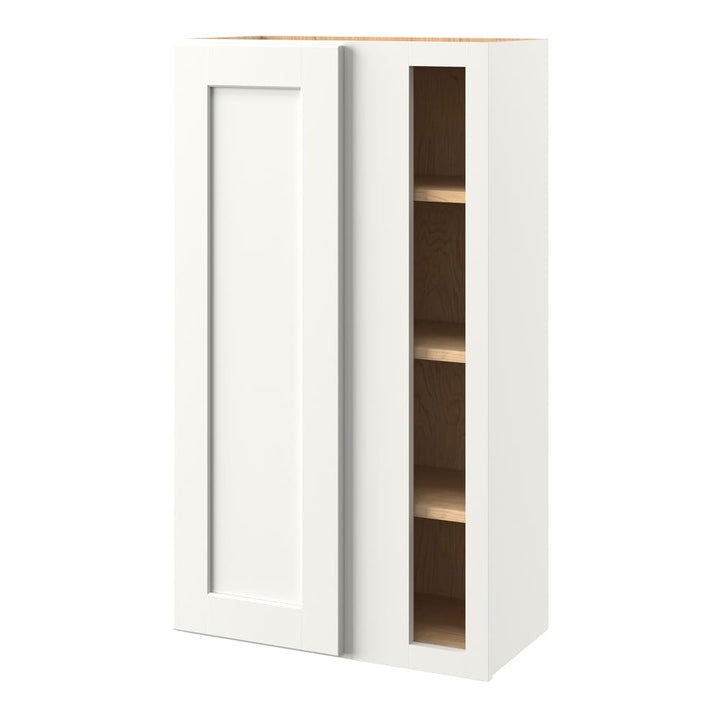 allen + roth Aveley 24-in W x 39.125-in H x 12-in D Linen Blind Corner Wall Fully Assembled Cabinet (Flat Panel Shaker Style)