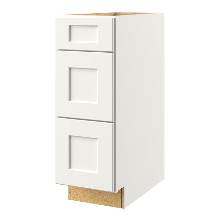 allen + roth Aveley 12-in W x 34.5-in H x 24-in D Linen 3-Drawer Base Fully Assembled Cabinet (Flat Panel Style)