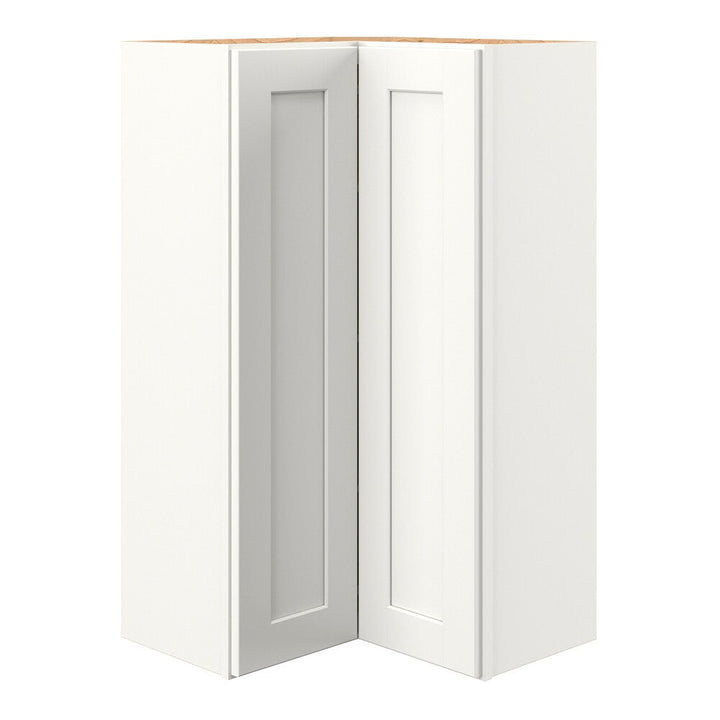allen + roth Aveley 24-in W x 39.125-in H x 12-in D Linen Diagonal Corner Wall Fully Assembled Cabinet (Flat Panel Shaker Style)
