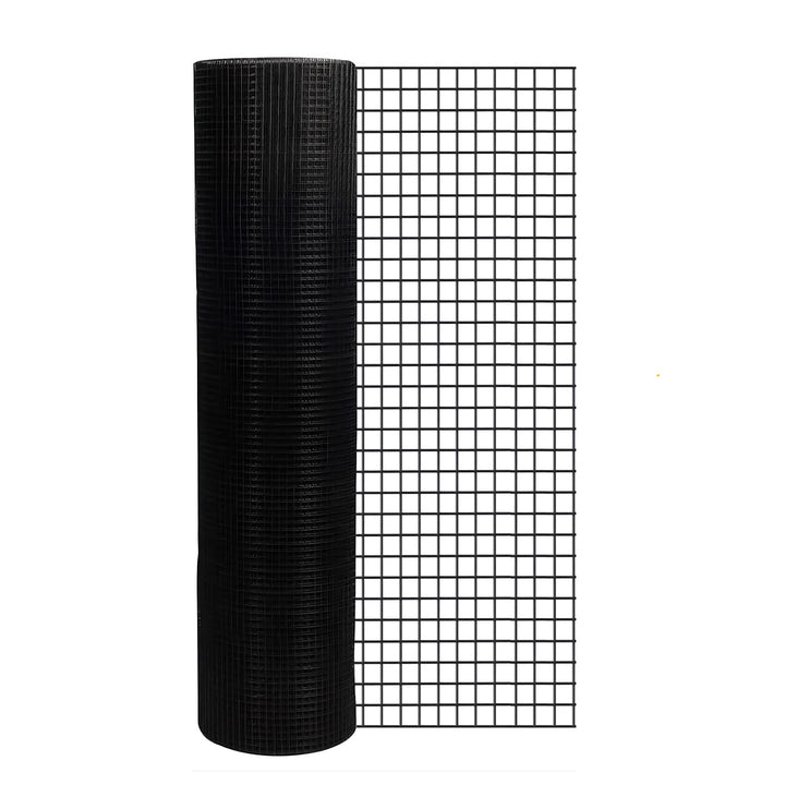 Bybafun 50-ft x 4-ft 17-Gauge Black PVC Coated Steel Welded Wire Rolled Fencing with Mesh Size 1/2-in x 1/2-in