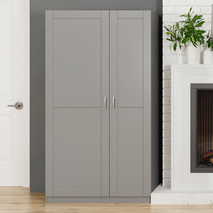 Estate 38.5-in W x 70.375-in H Wood Composite Gray Wall-mount Utility Storage Cabinet