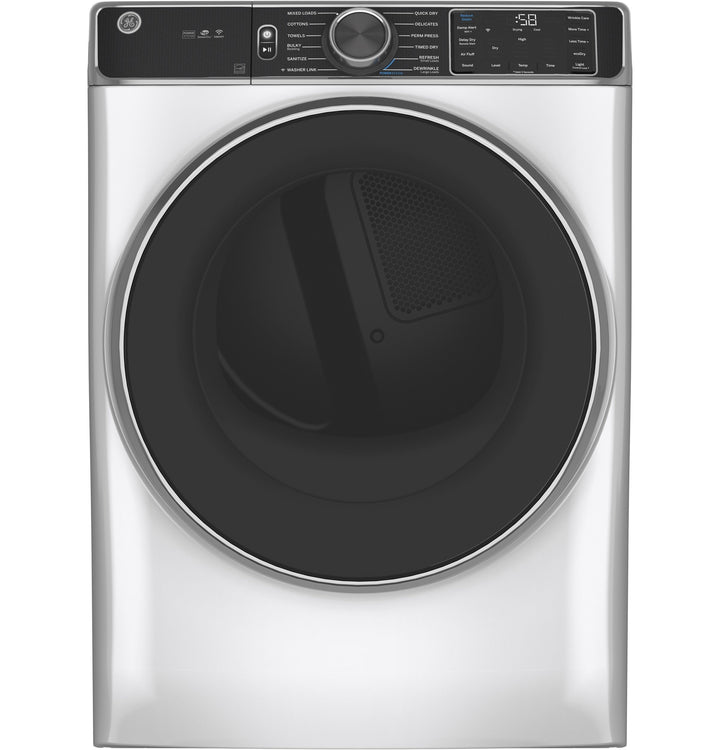 GE 7.8-cu ft Stackable Gas Dryer with Steam, Wi-Fi & Reversible Door (White) ENERGY STAR