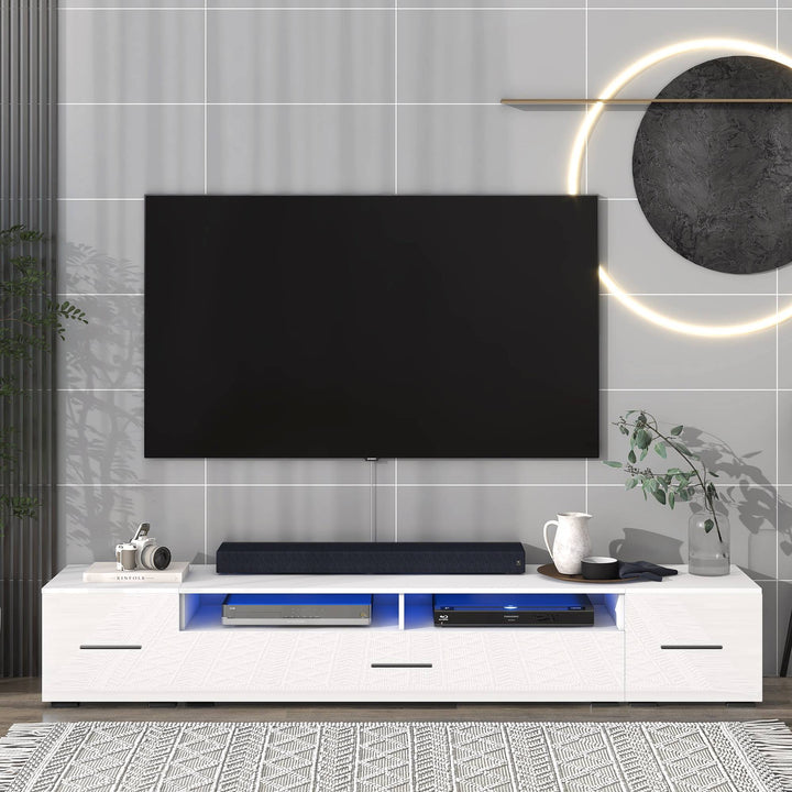 Yiekholo Modern/Contemporary White Tv Cabinet (Accommodates TVs up to 80-in)