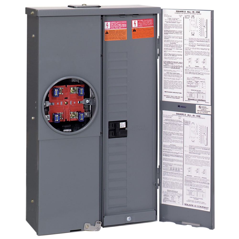 Square D Homeline Ring Type Overhead/Underground 125-Amp 16-space load center - interior view