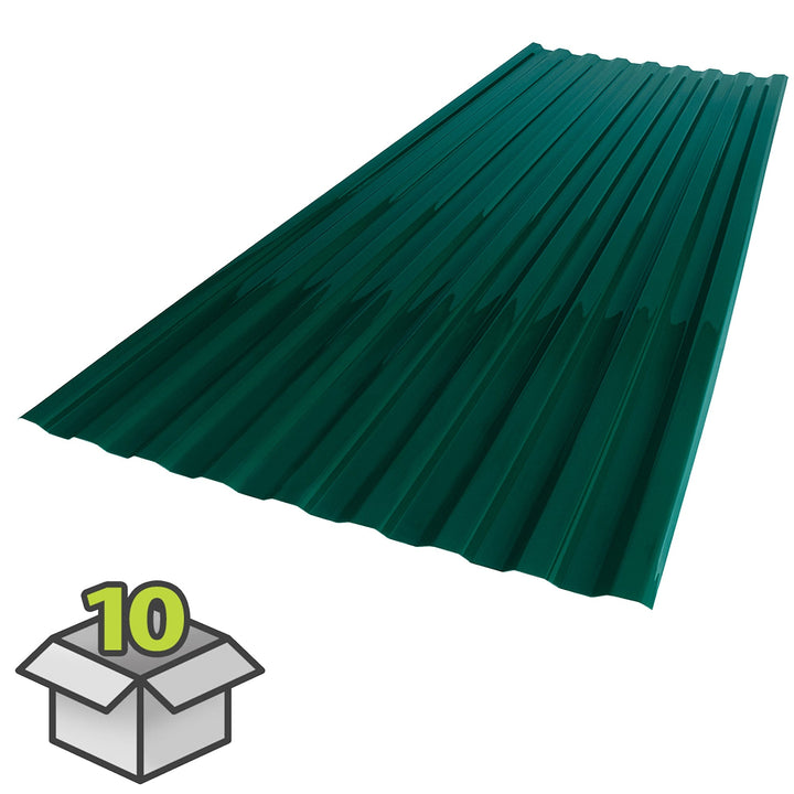 SUNTUF by PALRAM 2.2-ft x 6-ft Corrugated Hunter Green Polycarbonate Roof Panel, 10-Pack