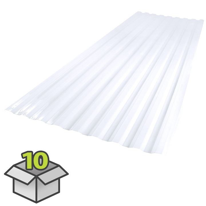 SUNTUF 2-ft x 6-ft Corrugated Clear Polycarbonate Roof Panel, 10-Pack