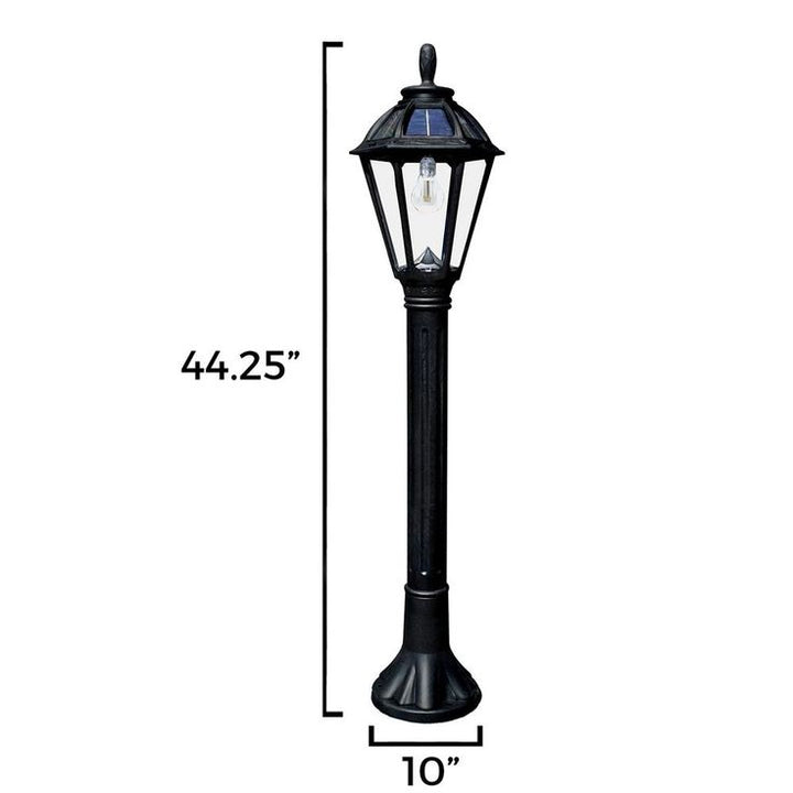 Polaris Solar Medium 1-Light Black Resin LED Outdoor Post Light and Bollard Lamp Post with Warm-White GS LED Bulb