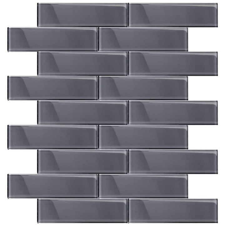 Apollo Tile Colorway Ash Gray 3-in x 12-in Glossy Glass Brick look Wall Tile product image