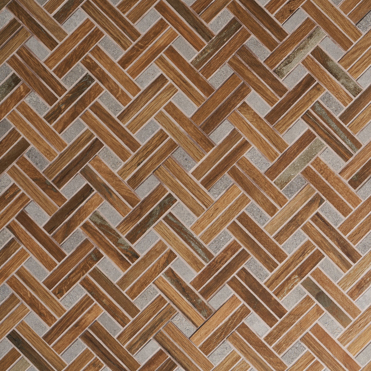Artmore Tile Immortal Oak 9-in x 18-in Matte Porcelain Wood look Herringbone Mosaic Floor and Wall Tile product image