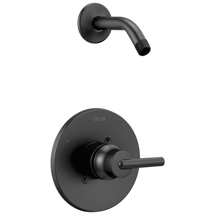 Delta Trinsic Matte Black 1-Handle Shower Faucet Trim Kit (Valve Sold Separately)