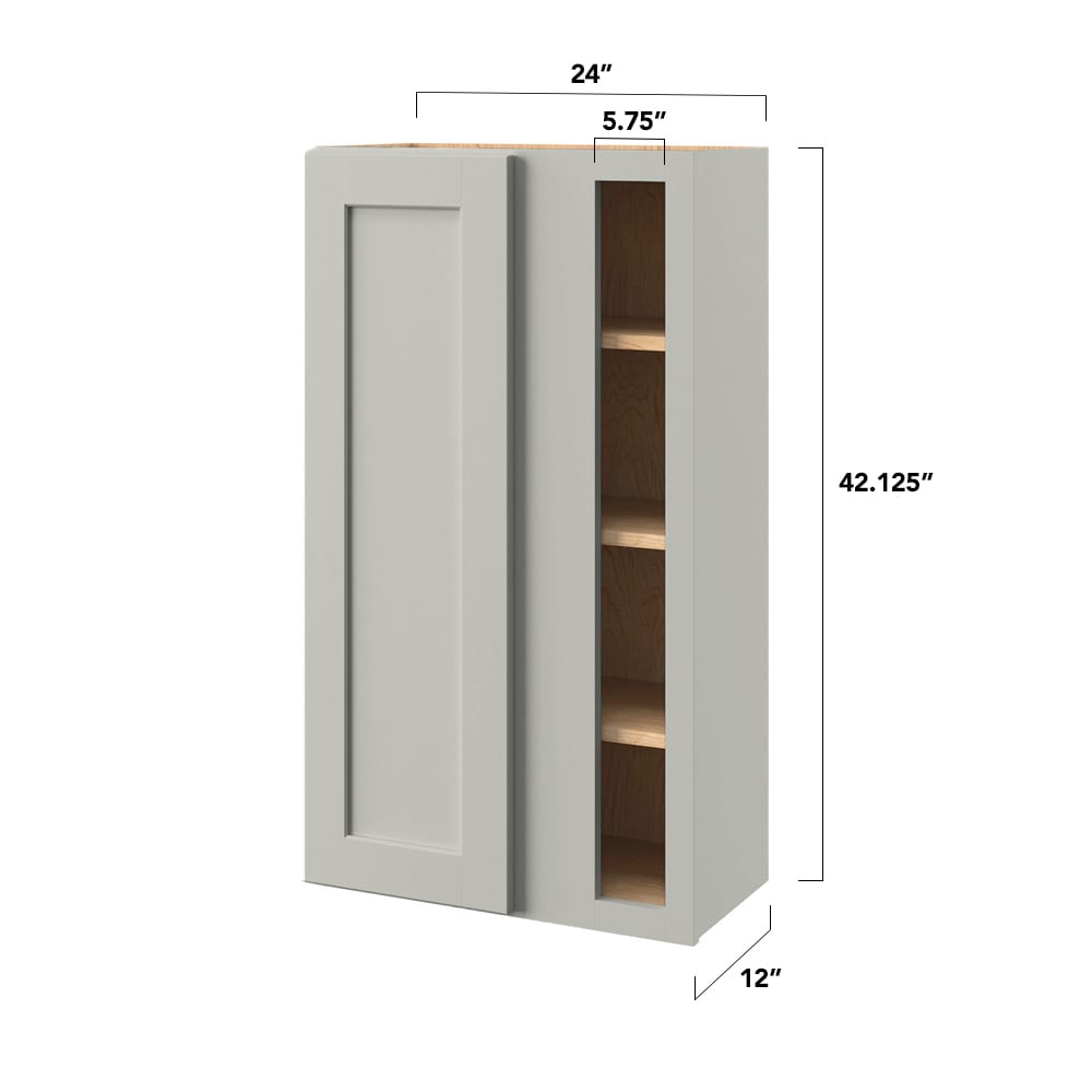 allen + roth Stonewall 24-in W x 42.125-in H x 12-in D Stone Blind Corner Wall Fully Assembled Cabinet (Flat Panel Shaker Style)