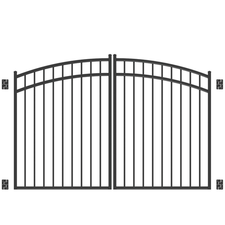 Freedom 7.75-ft x 4.66-ft Black Aluminum Driveway Gate