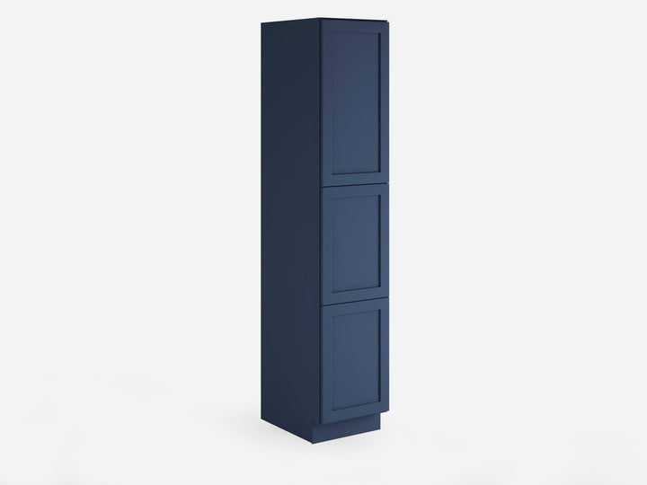 Valleywood Cabinetry 18-in W x 96-in H x 24-in D Marine Blue Birch Pantry Ready To Assemble Plywood Cabinet (Flat Panel Shaker Door Style)