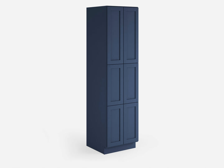 Valleywood Cabinetry 24-in W x 84-in H x 24-in D Marine Blue Birch Pantry Ready To Assemble Plywood Cabinet (Flat Panel Shaker Door Style)