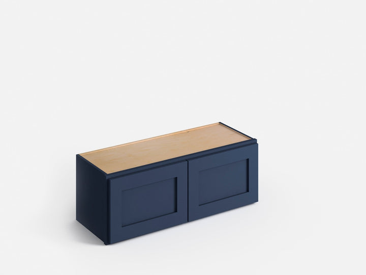 Valleywood Cabinetry 36-in W x 12-in H x 12-in D Marine Blue Birch Wall Ready To Assemble Plywood Cabinet (Flat Panel Shaker Door Style)