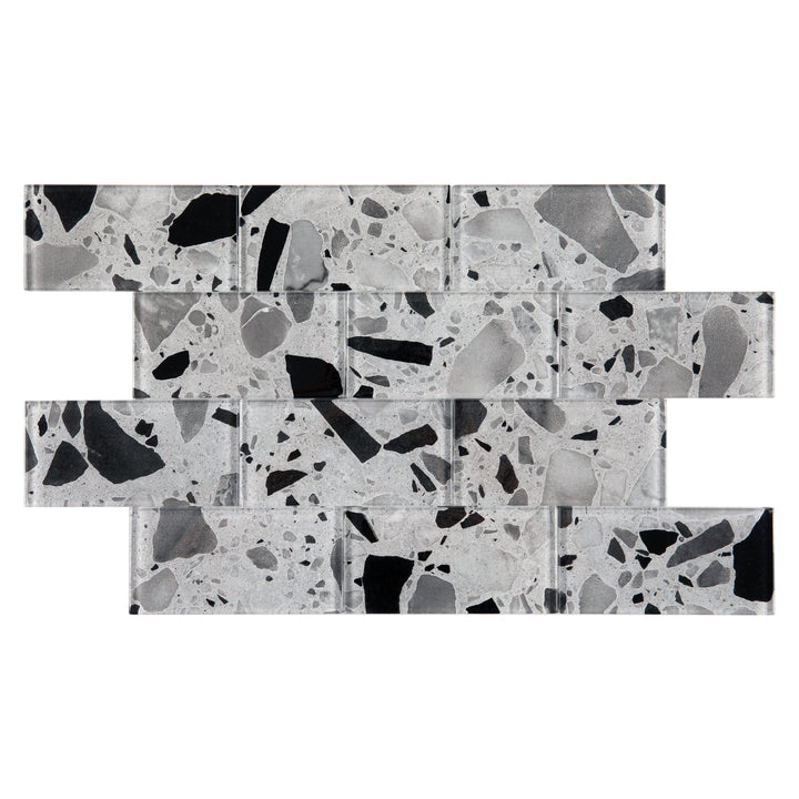 Giorbello Silver Moonstone 3-in x 6-in Glossy Glass Stone Look Wall Tile (5-sq. ft/ Carton)