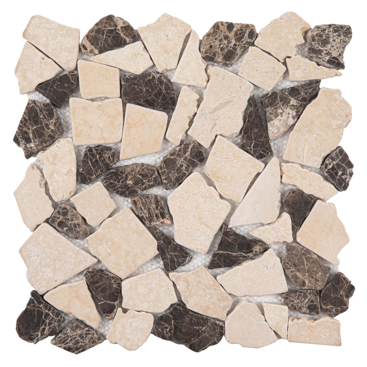 Giorbello Beige 12-in x 12-in Tumbled Natural Stone Marble Random Marble Look Floor Tile (5-sq. ft/ Carton)