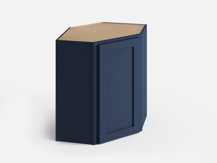 Valleywood Cabinetry 15-in W x 42-in H x 15-in D Marine Blue Birch Diagonal Corner Wall Ready To Assemble Plywood Cabinet (Flat Panel Shaker Style)
