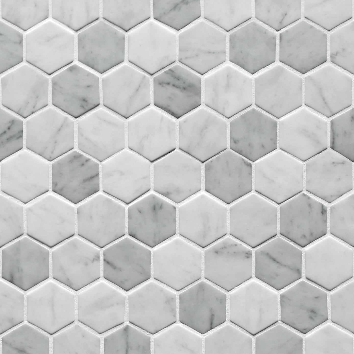 SUNWINGS Honeycomb Carrara White 10-in x 11-in Matte Recycled glass Marble look Hexagon Mosaic Floor and Wall Tile product image