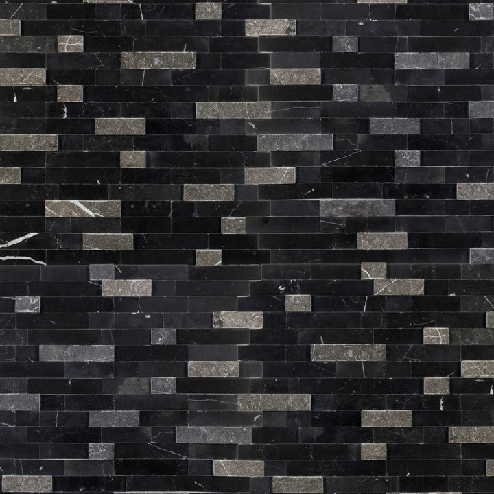 Peel&Stick Tile Peel and Stick Sable Styx Black 11-in x 12-in Honed Natural stone Marble Peel and stick Mosaic Wall Tile product image