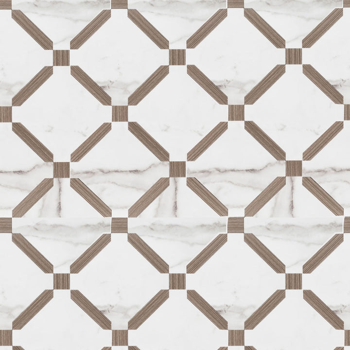 Peel&Stick Tile Stonewood Point Beige 12-in x 18-in Matte Metal Marble look Diamond Peel and stick Mosaic Wall Tile product image
