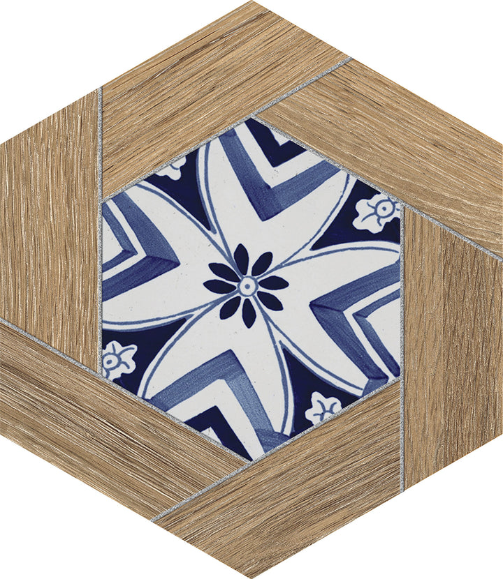 Affinity Tile Gador Hex Brown 9-in x 11-in Matte Porcelain Wood look Hexagon Floor and Wall Tile product image