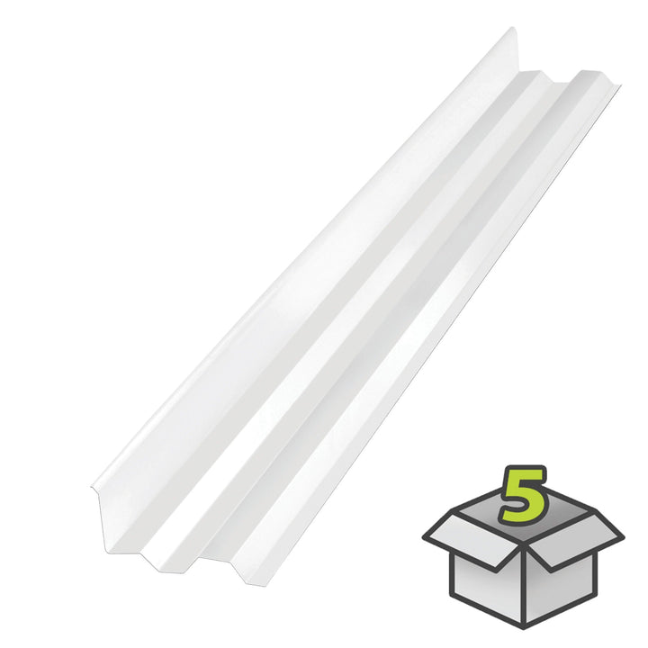 SUNTUF 5-Pack 7-in x 50-in Polycarbonate Roof Panel Ridge Caps - White Opal