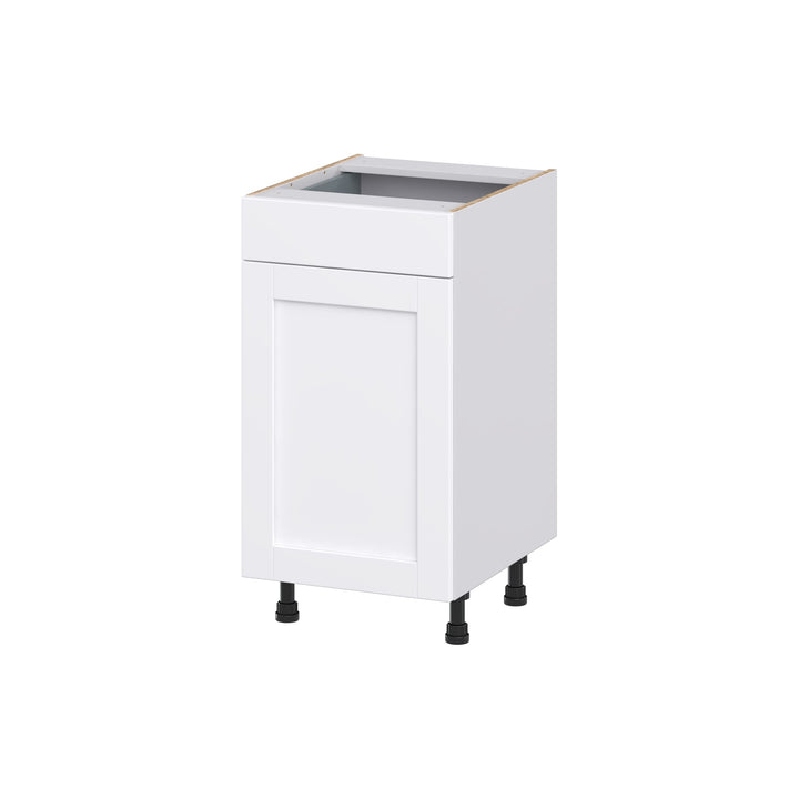 Hugo&Borg Rosemont 18-in W x 34.5-in H x 21-in D Glacier White 1-Drawer Base Fully Assembled Cabinet (Recessed Panel Shaker Style)