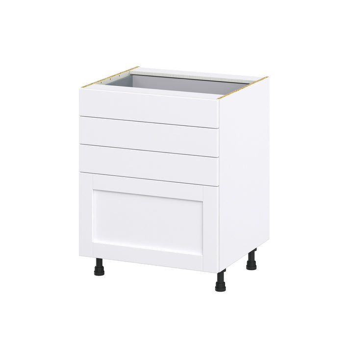 Hugo&Borg Rosemont 27-in W x 34.5-in H x 24-in D Glacier White 4-Drawer Base Fully Assembled Cabinet (Recessed Panel Style)