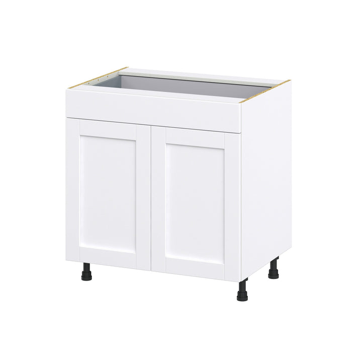 Hugo&Borg Rosemont 33-in W x 34.5-in H x 24-in D Glacier White 1-Drawer Base Fully Assembled Cabinet (Recessed Panel Shaker Style)