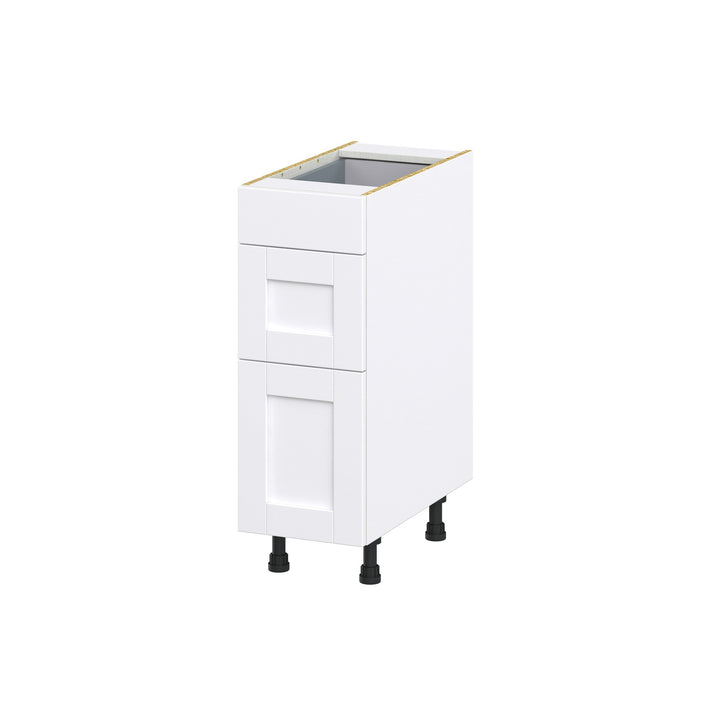 Hugo&Borg Rosemont 12-in W x 34.5-in H x 24-in D Glacier White 3-Drawer Base Fully Assembled Cabinet (Recessed Panel Style)