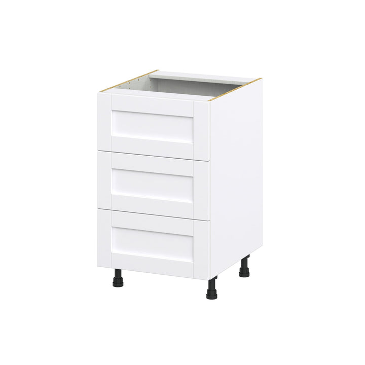 Hugo&Borg Rosemont 21-in W x 34.5-in H x 24-in D Glacier White 3-Drawer Base Fully Assembled Cabinet (Recessed Panel Style)