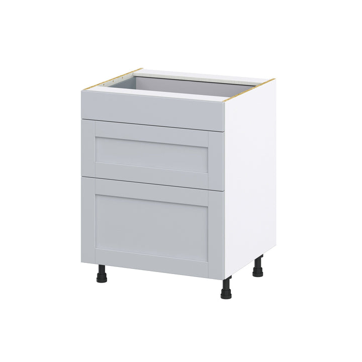 Hugo&Borg Charlesberg 27-in W x 34.5-in H x 24-in D Gray 3-Drawer Base Fully Assembled Cabinet (Recessed Panel Style)