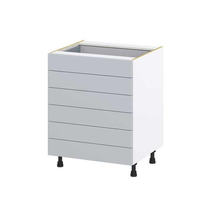 Hugo&Borg Charlesberg 27-in W x 34.5-in H x 24-in D Gray 6-Drawer Base Fully Assembled Cabinet (Recessed Panel Style)