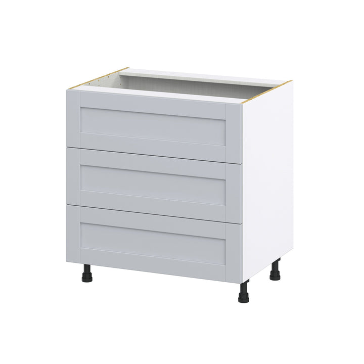Hugo&Borg Charlesberg 33-in W x 34.5-in H x 24-in D Gray 3-Drawer Base Fully Assembled Cabinet (Recessed Panel Style)