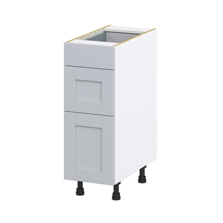 Hugo&Borg Charlesberg 12-in W x 34.5-in H x 24-in D Gray 3-Drawer Base Fully Assembled Cabinet (Recessed Panel Style)