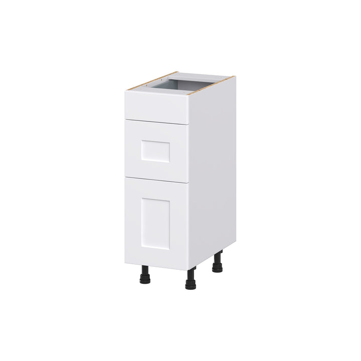 Hugo&Borg Jolie 12-in W x 34.5-in H x 21-in D Warm White 3-Drawer Base Fully Assembled Cabinet (Recessed Panel Style)