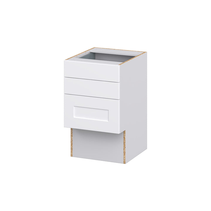 Hugo&Borg Jolie 18-in W x 30-in H x 21-in D Warm White 3-Drawer Base Fully Assembled Cabinet (Recessed Panel Style)