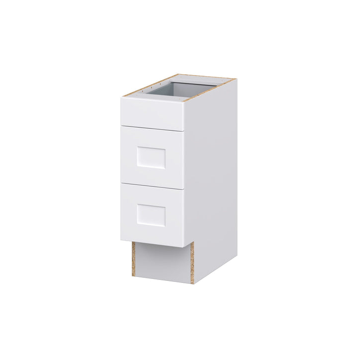 Hugo&Borg 12-in W x 32.5-in H x 24-in D Warm White 3-Drawer Base Fully Assembled Cabinet (Recessed Panel Style)