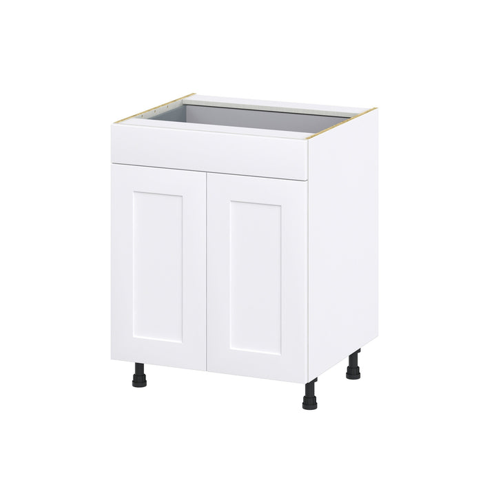 Hugo&Borg Jolie 27-in W x 34.5-in H x 24-in D Warm White 1-Drawer Base Fully Assembled Cabinet (Recessed Panel Shaker Style)