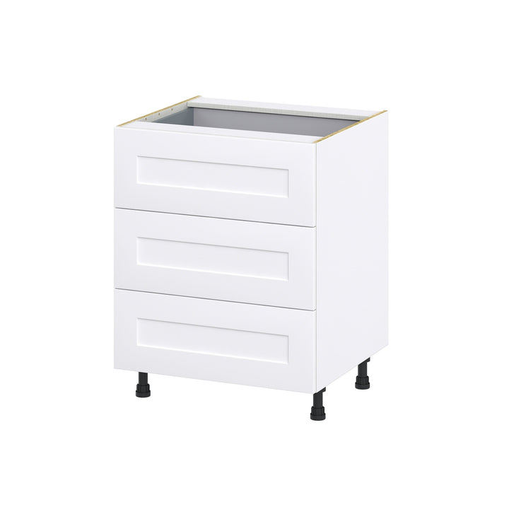 Hugo&Borg Jolie 27-in W x 34.5-in H x 24-in D Warm White 4-Drawer Base Fully Assembled Cabinet (Recessed Panel Style)