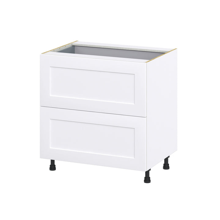 Hugo&Borg Jolie 33-in W x 34.5-in H x 24-in D Warm White 3-Drawer Base Fully Assembled Cabinet (Recessed Panel Style)