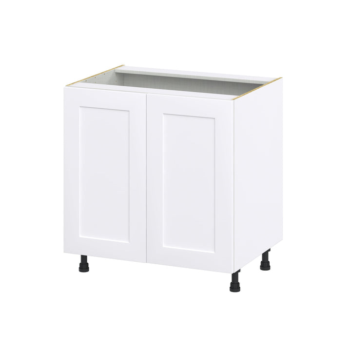 Hugo&Borg Jolie 33-in W x 34.5-in H x 24-in D Warm White Sink Base Fully Assembled Cabinet (Recessed Panel Shaker Style)