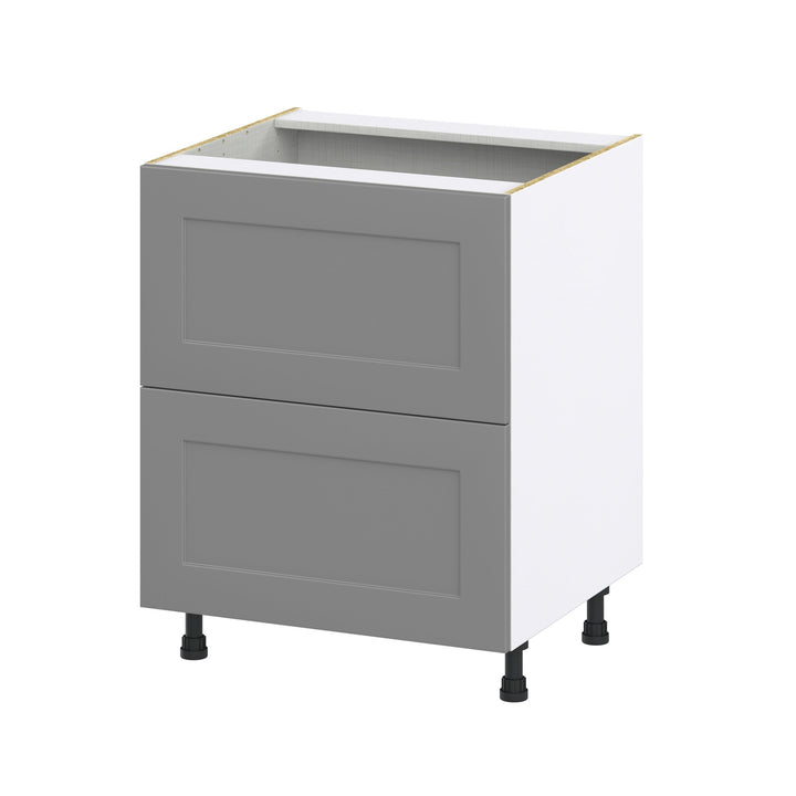 Hugo&Borg Beaumont 27-in W x 34.5-in H x 24-in D Slate Gray 2-Drawer Base Fully Assembled Cabinet (Recessed Panel Style)