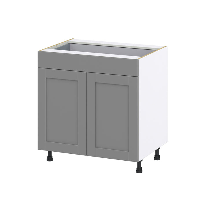 Hugo&Borg Beaumont 33-in W x 34.5-in H x 24-in D Slate Gray 1-Drawer Base Fully Assembled Cabinet (Recessed Panel Shaker Style)