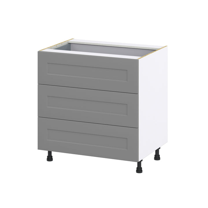 Hugo&Borg 33-in W x 34.5-in H x 24-in D Slate Gray 4-Drawer Base Fully Assembled Cabinet (Recessed Panel Style)